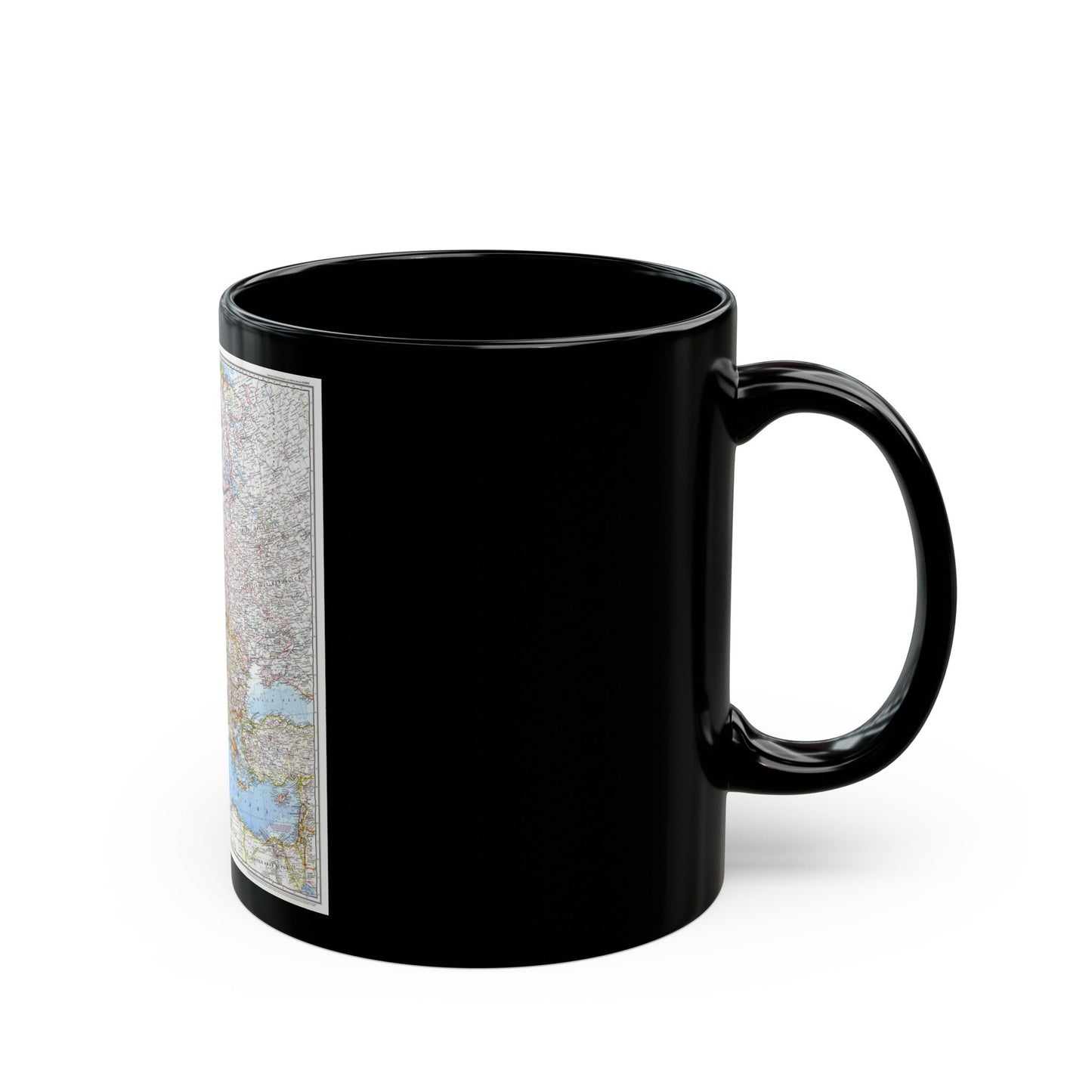 Europe (1969) (Map) Black Coffee Mug-The Sticker Space