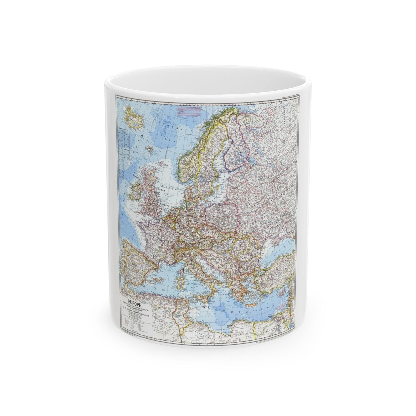 Europe (1969) (Map) White Coffee Mug-11oz-The Sticker Space