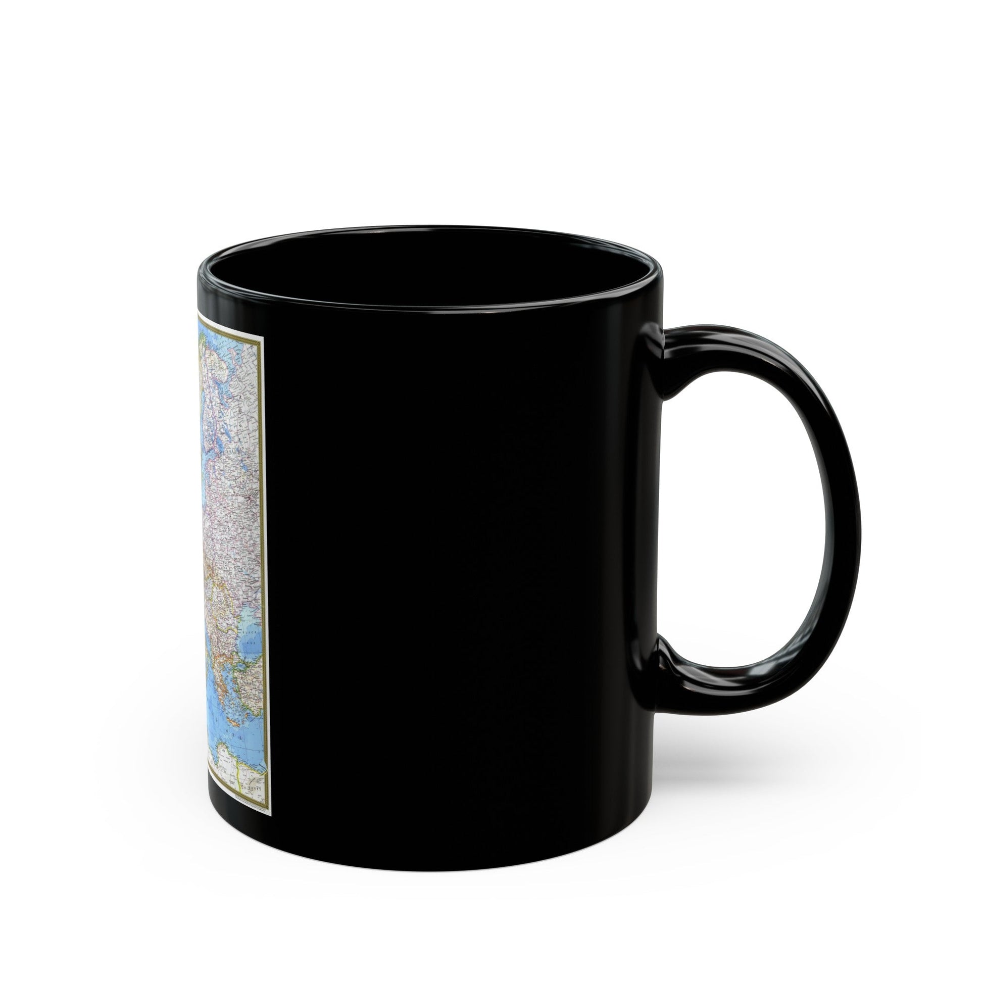 Europe (1977) (Map) Black Coffee Mug-The Sticker Space