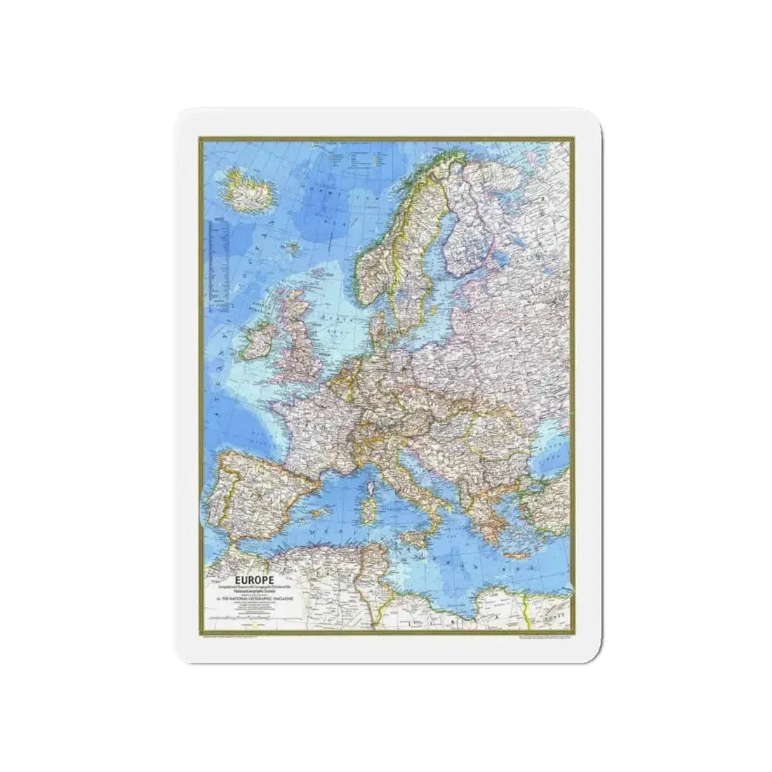 Europe (1977) (Map) Refrigerator Magnet - The Sticker Space