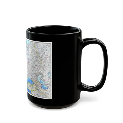 Europe (1983) (Map) Black Coffee Mug-The Sticker Space