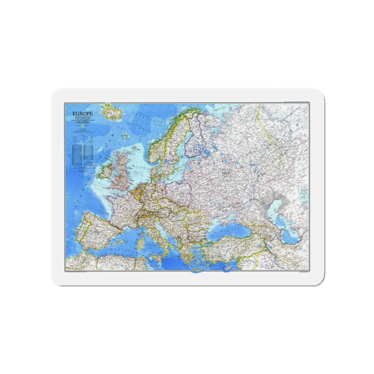 Europe (1983) (Map) Refrigerator Magnet-3" x 3"-The Sticker Space