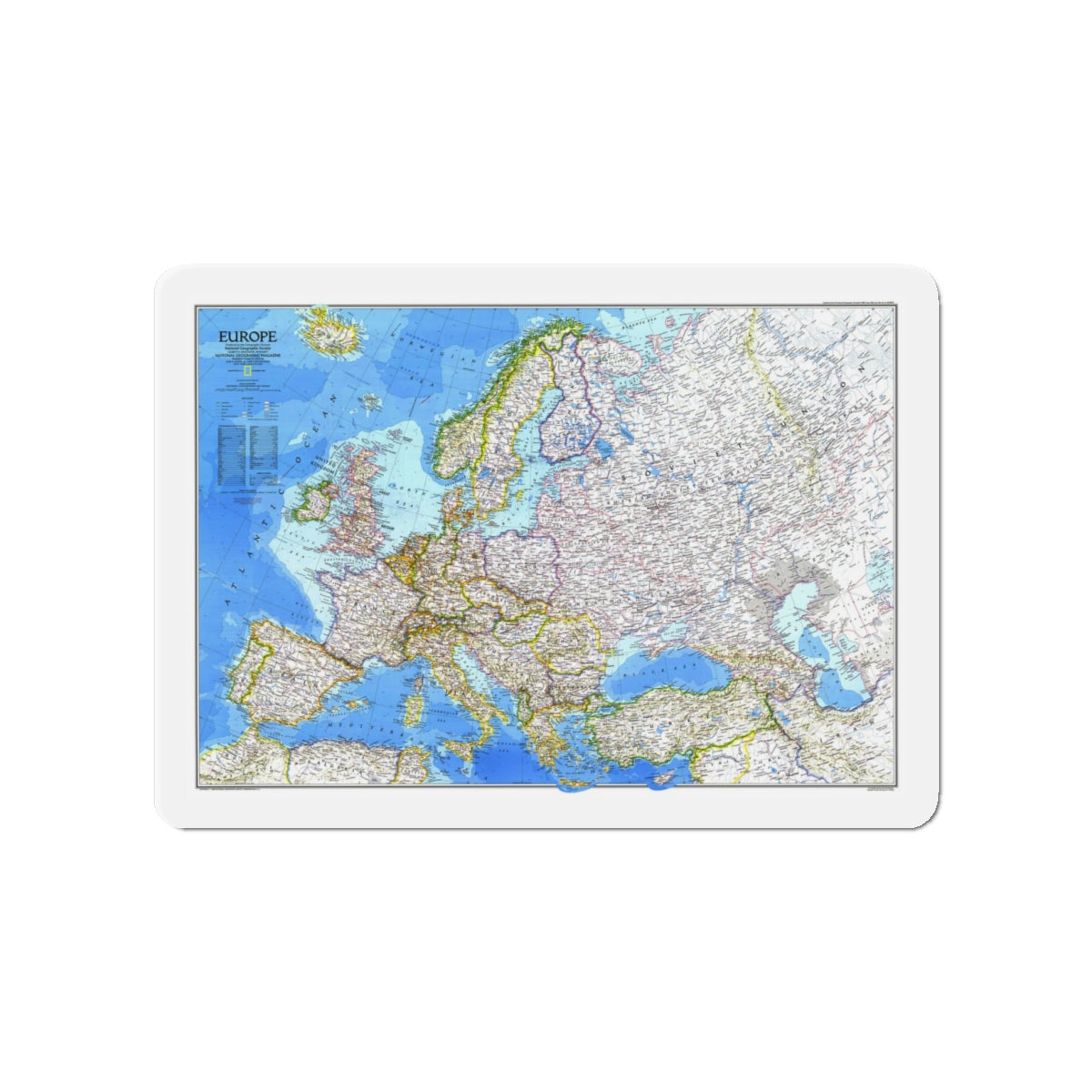 Europe (1983) (Map) Refrigerator Magnet-4" x 4"-The Sticker Space