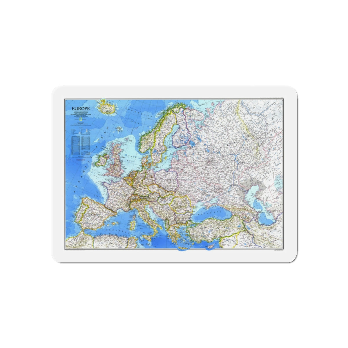 Europe (1983) (Map) Refrigerator Magnet-5" x 5"-The Sticker Space