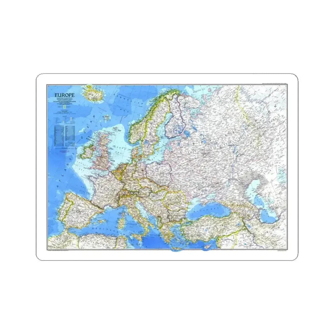 Europe (1983) (Map) STICKER Vinyl Kiss-Cut Decal 3 Inch White - The Sticker Space