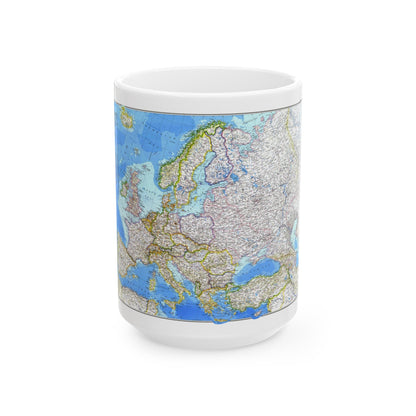 Europe (1983) (Map) White Coffee Mug-15oz-The Sticker Space