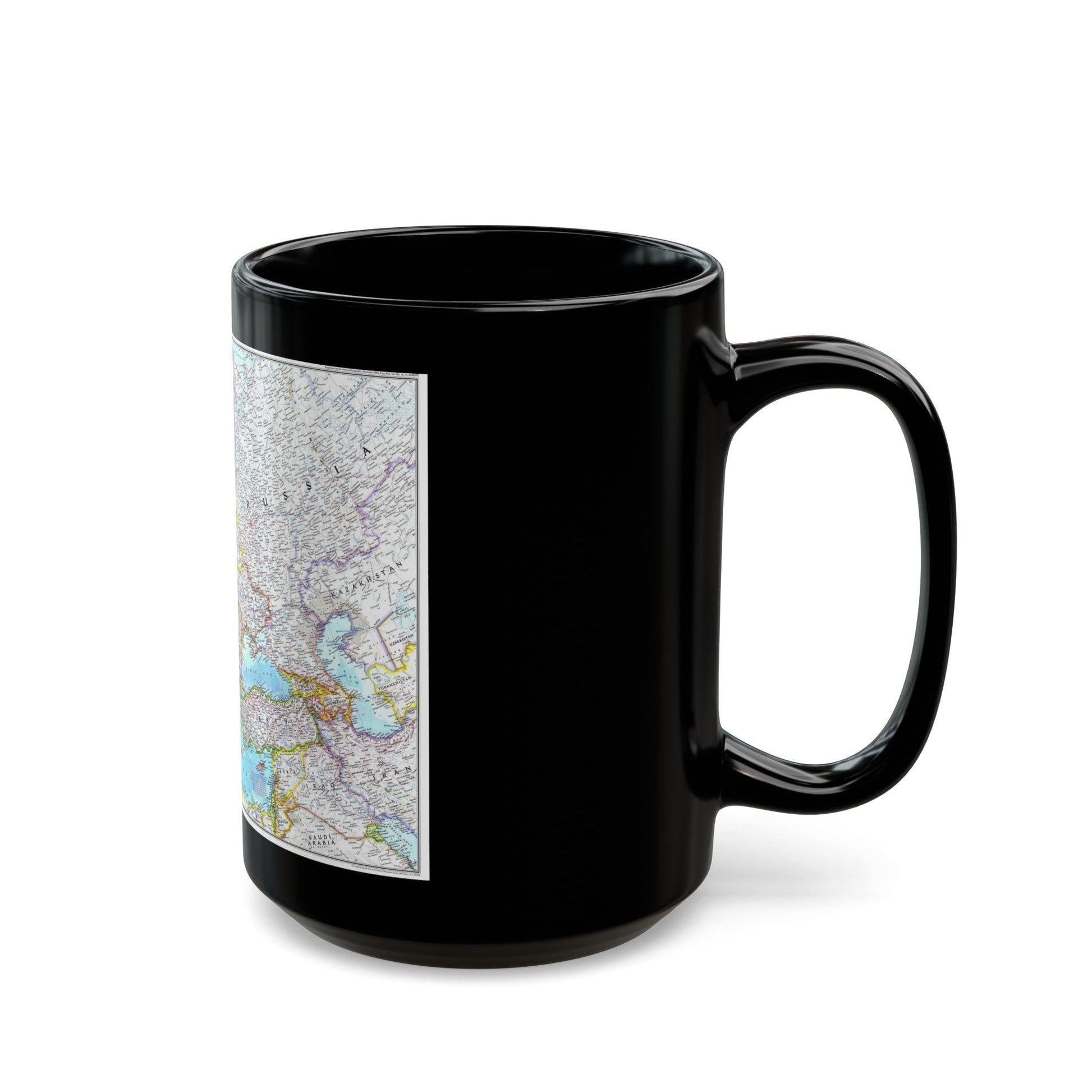 Europe (1992) (Map) Black Coffee Mug-The Sticker Space