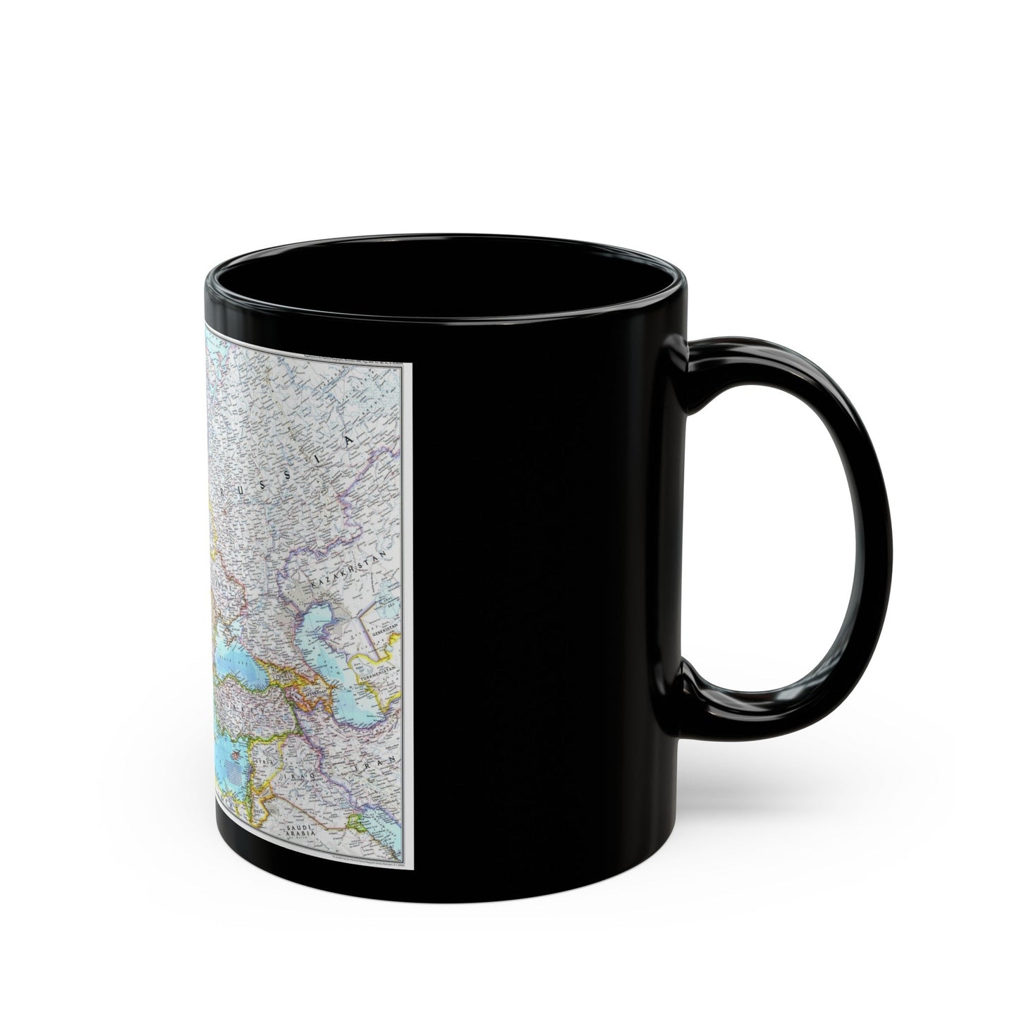 Europe (1992) (Map) Black Coffee Mug-The Sticker Space