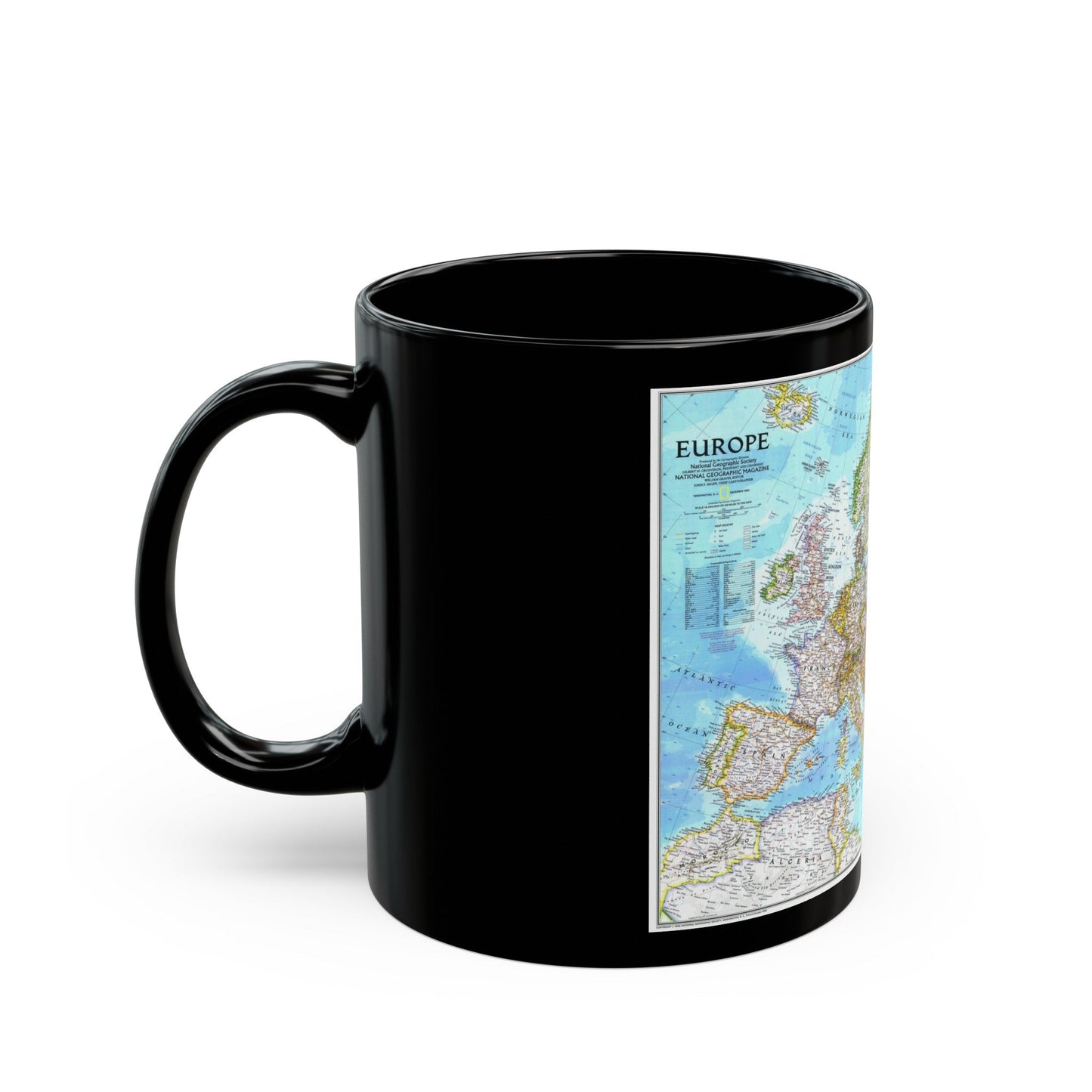 Europe (1992) (Map) Black Coffee Mug-The Sticker Space