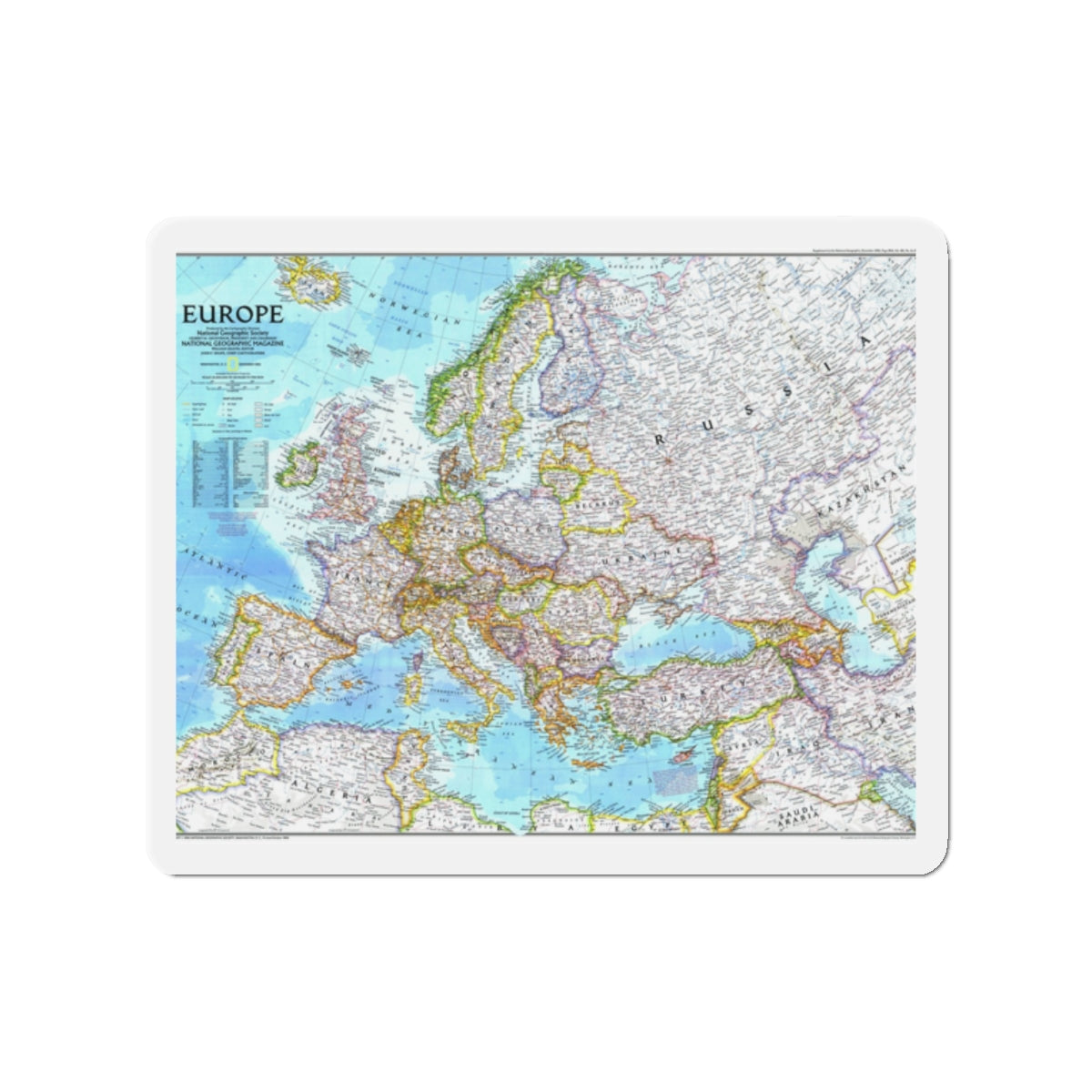 Europe (1992) (Map) Refrigerator Magnet-2" x 2"-The Sticker Space