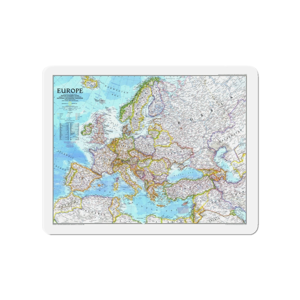 Europe (1992) (Map) Refrigerator Magnet-4" x 4"-The Sticker Space