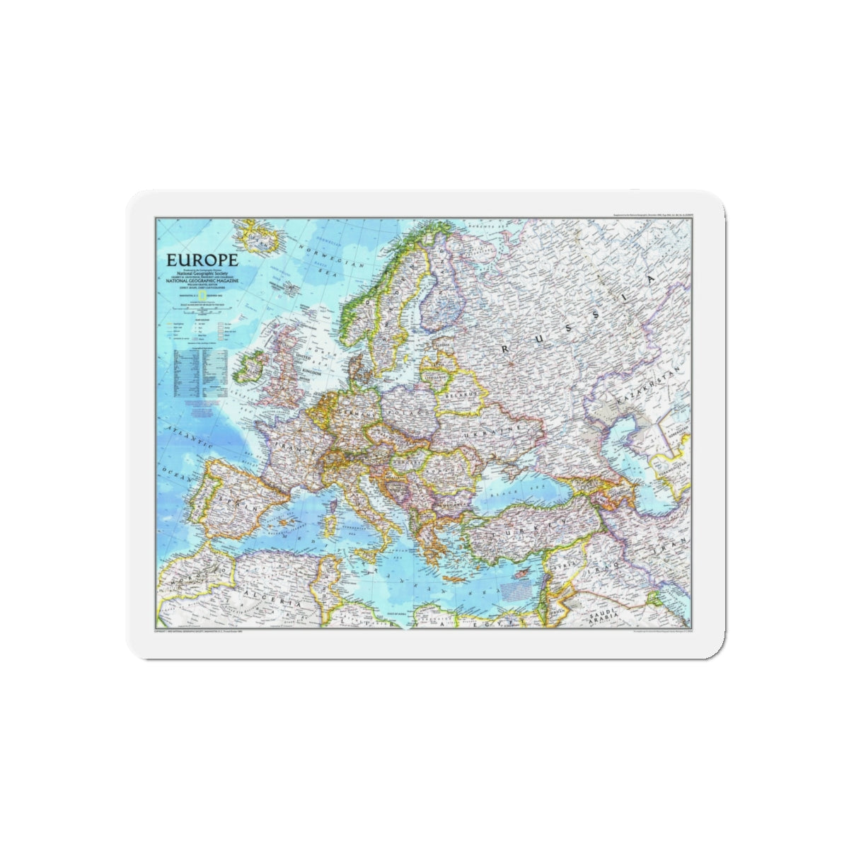 Europe (1992) (Map) Refrigerator Magnet-5" x 5"-The Sticker Space