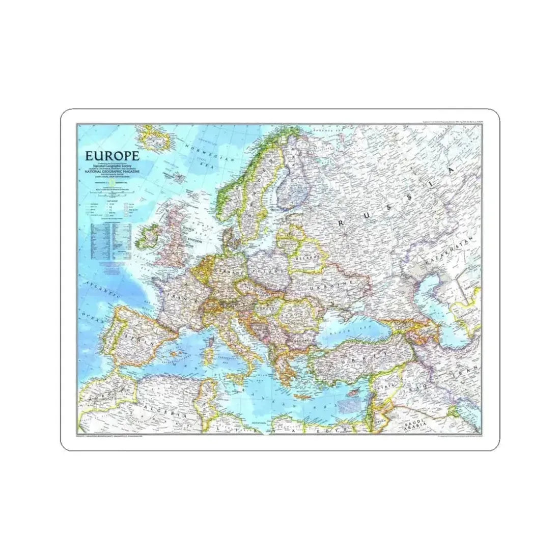 Europe (1992) (Map) STICKER Vinyl Kiss-Cut Decal 4 Inch White - The Sticker Space