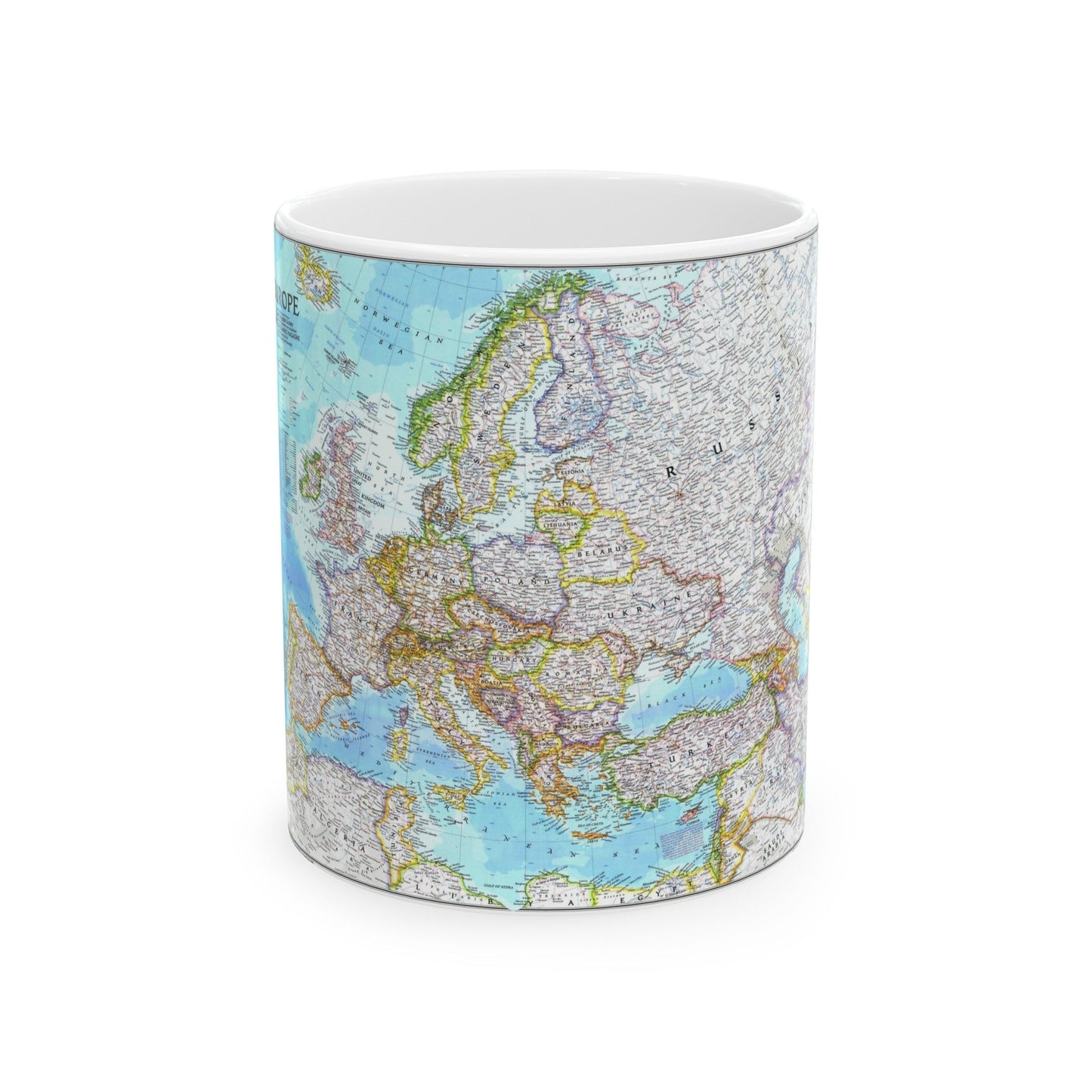 Europe (1992) (Map) White Coffee Mug-11oz-The Sticker Space