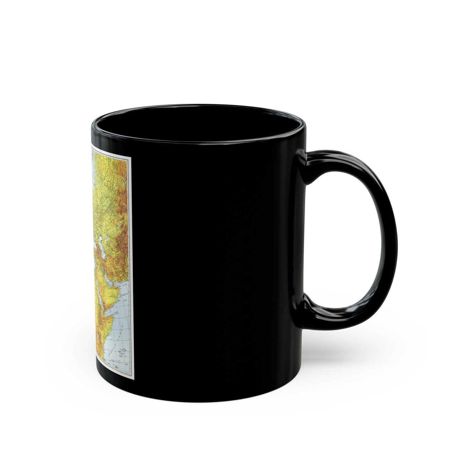 Europe, Africa, and Western Asia - Theater of War (1942) (Map) Black Coffee Mug-The Sticker Space