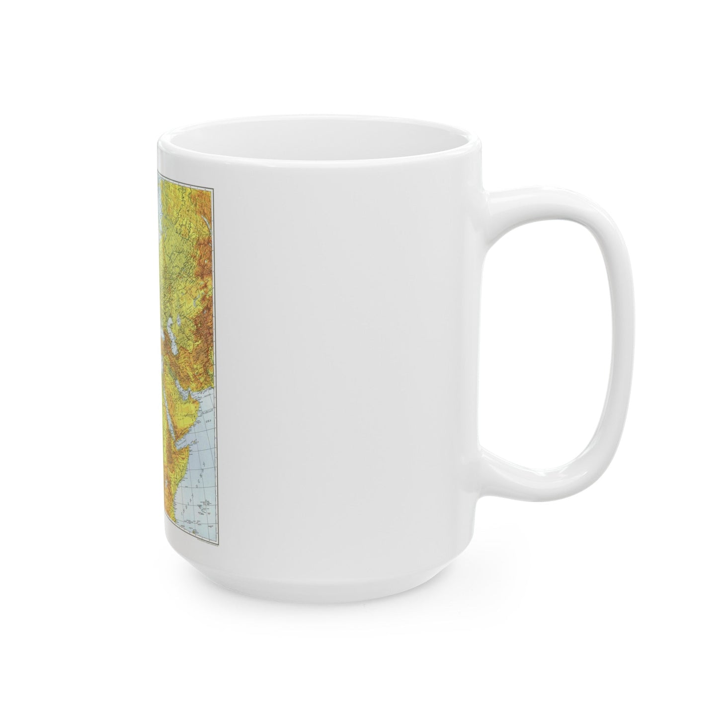 Europe, Africa, and Western Asia - Theater of War (1942) (Map) White Coffee Mug-The Sticker Space