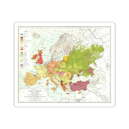 Europe and Adjoining  Asia and Africa (1918) (Map) STICKER Vinyl Kiss-Cut Decal 3 Inch White - The Sticker Space