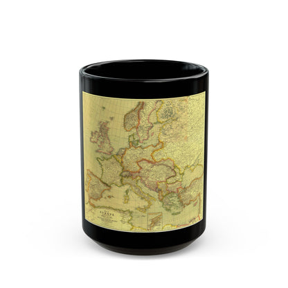 Europe and Africa and Asia (1915) (Map) Black Coffee Mug-15oz-The Sticker Space