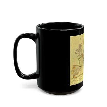 Europe and Africa and Asia (1915) (Map) Black Coffee Mug-The Sticker Space