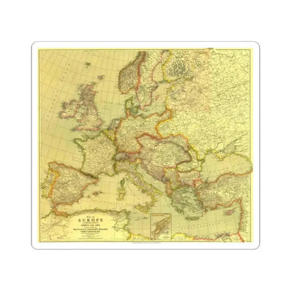 Europe and  Africa and Asia (1915) (Map) STICKER Vinyl Kiss-Cut Decal 2 Inch White - The Sticker Space