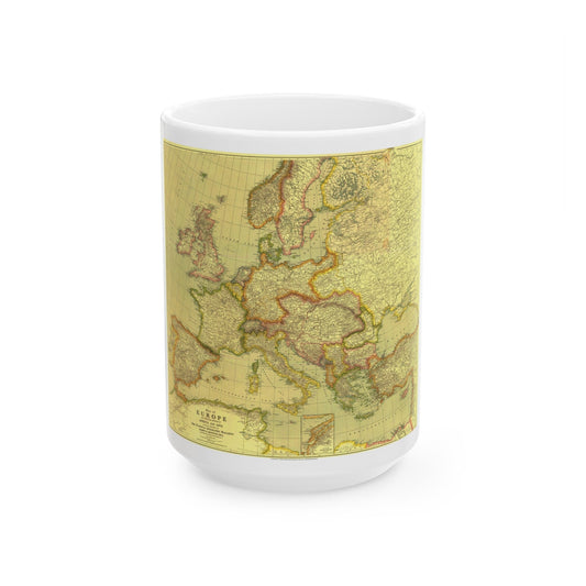 Europe and Africa and Asia (1915) (Map) White Coffee Mug-15oz-The Sticker Space