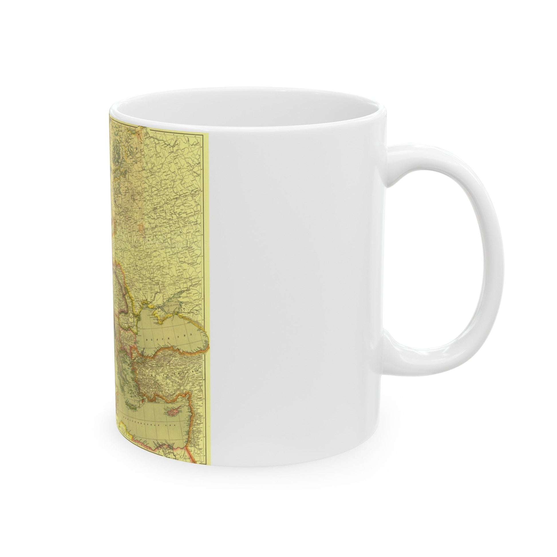 Europe and Africa and Asia (1915) (Map) White Coffee Mug-The Sticker Space