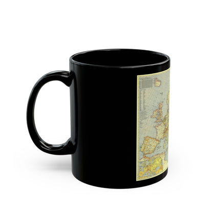 Europe and the Mediterranean (1938) (Map) Black Coffee Mug-The Sticker Space