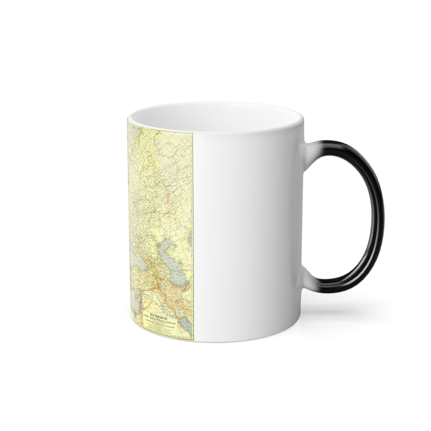 Europe and the Mediterranean (1938) (Map) Color Changing Mug 11oz-11oz-The Sticker Space