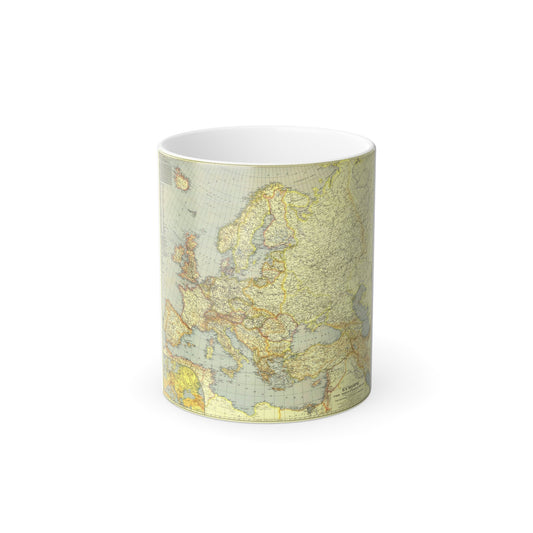 Europe and the Mediterranean (1938) (Map) Color Changing Mug 11oz-11oz-The Sticker Space