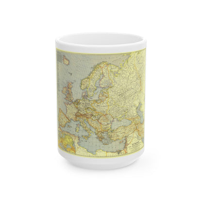 Europe and the Mediterranean (1938) (Map) White Coffee Mug-15oz-The Sticker Space