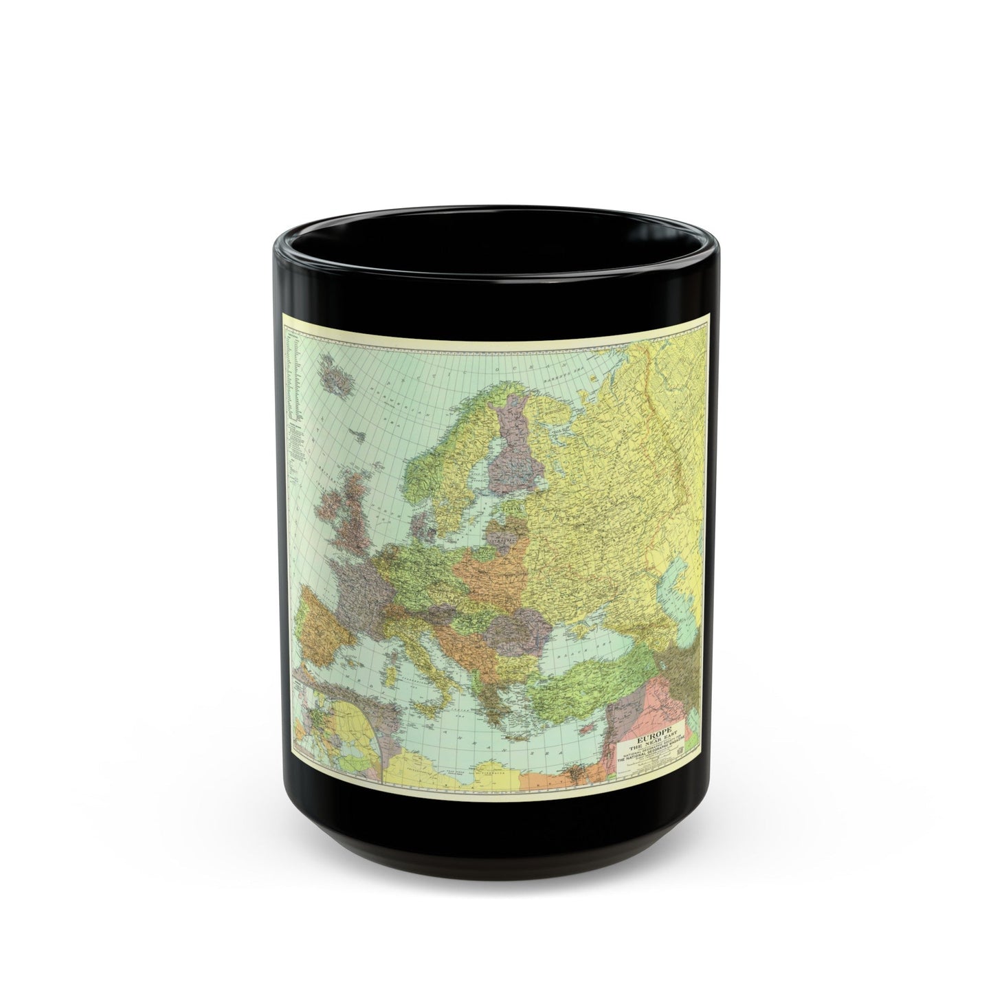 Europe and the Near East (1929) (Map) Black Coffee Mug-15oz-The Sticker Space