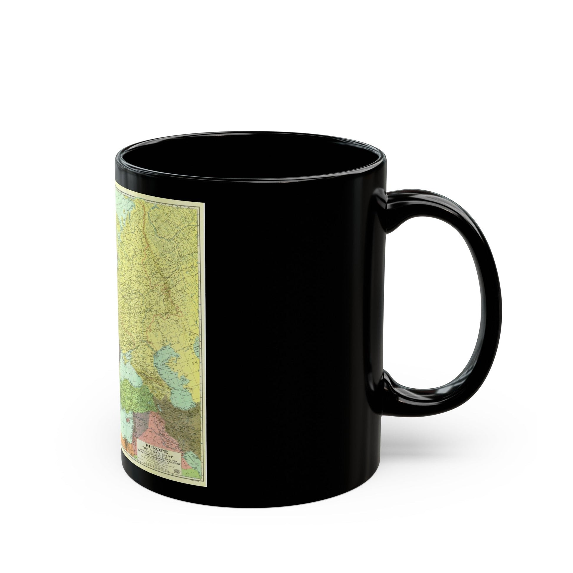 Europe and the Near East (1929) (Map) Black Coffee Mug-The Sticker Space