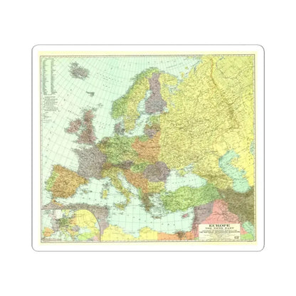 Europe and the Near East (1929) (Map) STICKER Vinyl Kiss-Cut Decal 3 Inch White - The Sticker Space