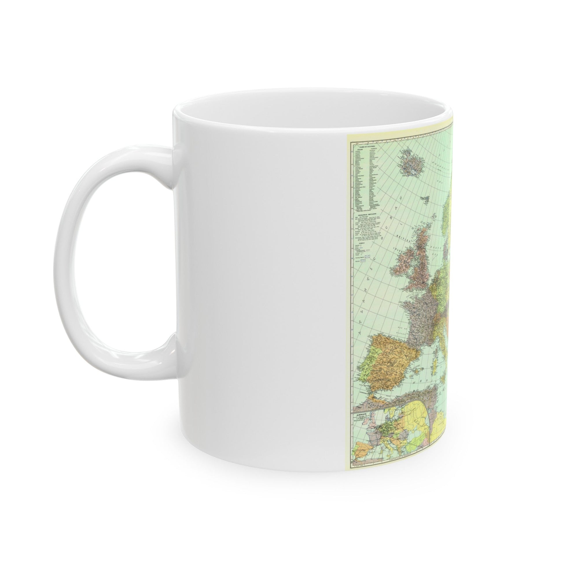 Europe and the Near East (1929) (Map) White Coffee Mug-The Sticker Space