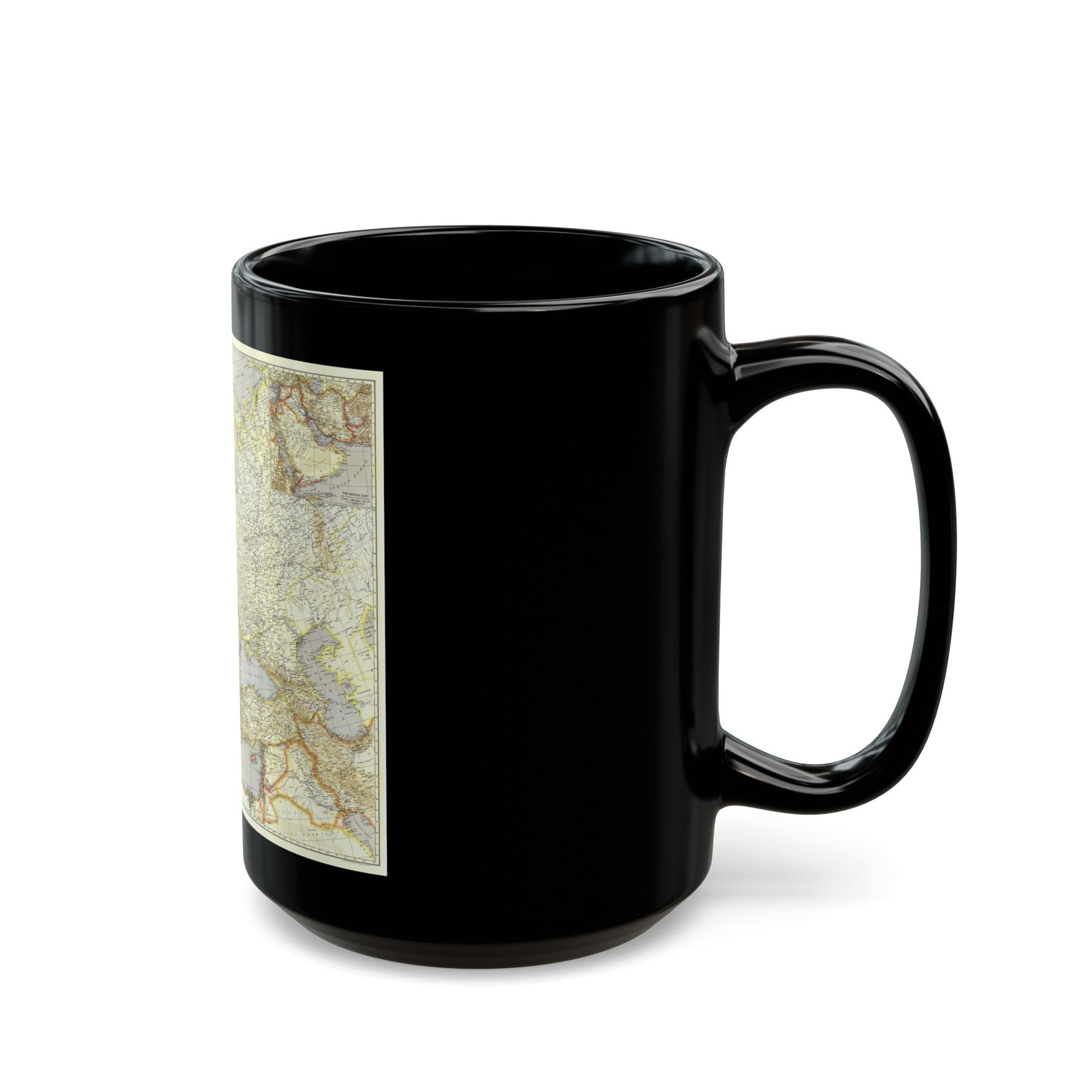 Europe and the Near East (1940) (Map) Black Coffee Mug-The Sticker Space