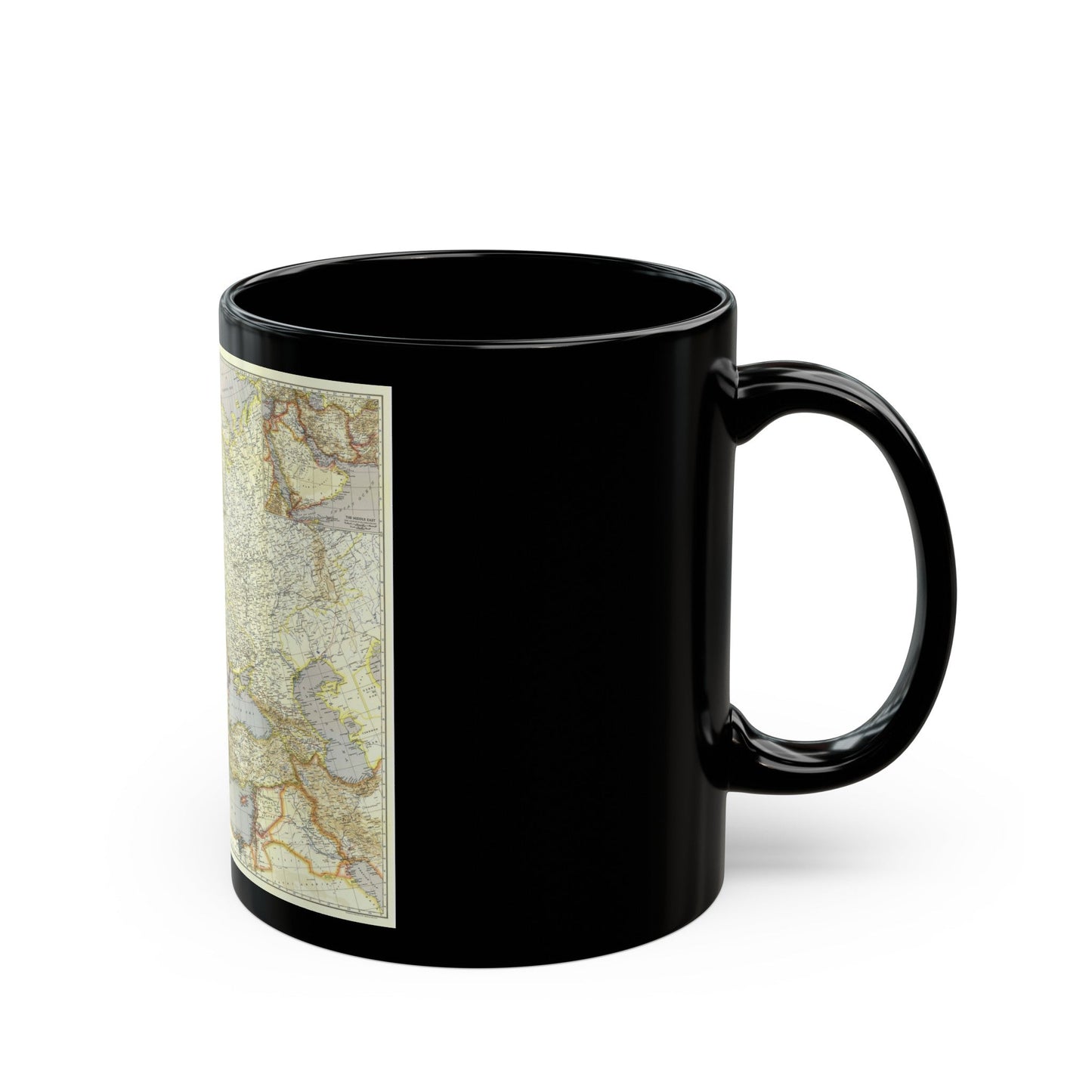 Europe and the Near East (1940) (Map) Black Coffee Mug-The Sticker Space