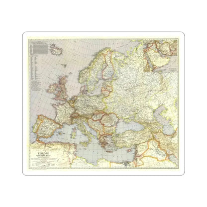Europe and the Near East (1940) (Map) STICKER Vinyl Kiss-Cut Decal 2 Inch White - The Sticker Space