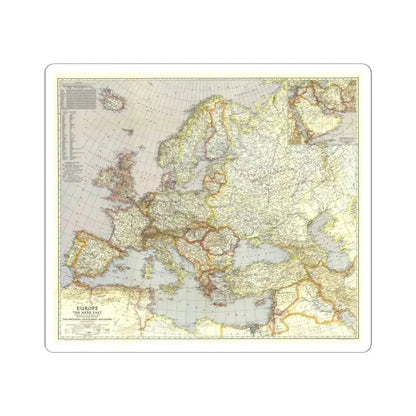 Europe and the Near East (1940) (Map) STICKER Vinyl Kiss-Cut Decal 3 Inch White - The Sticker Space