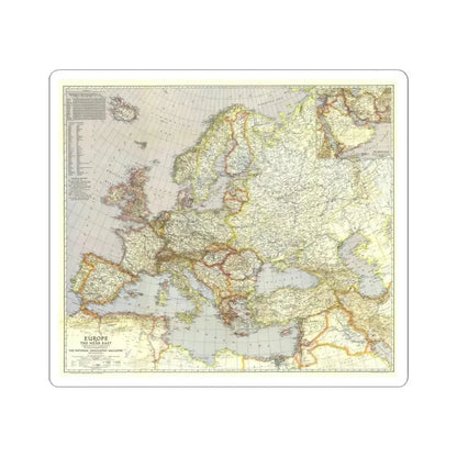 Europe and the Near East (1940) (Map) STICKER Vinyl Kiss-Cut Decal 4 Inch White - The Sticker Space