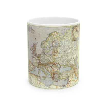 Europe and the Near East (1940) (Map) White Coffee Mug-11oz-The Sticker Space