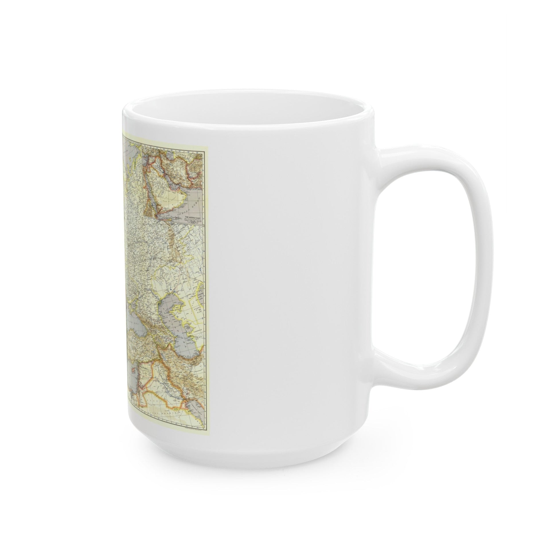 Europe and the Near East (1940) (Map) White Coffee Mug-The Sticker Space