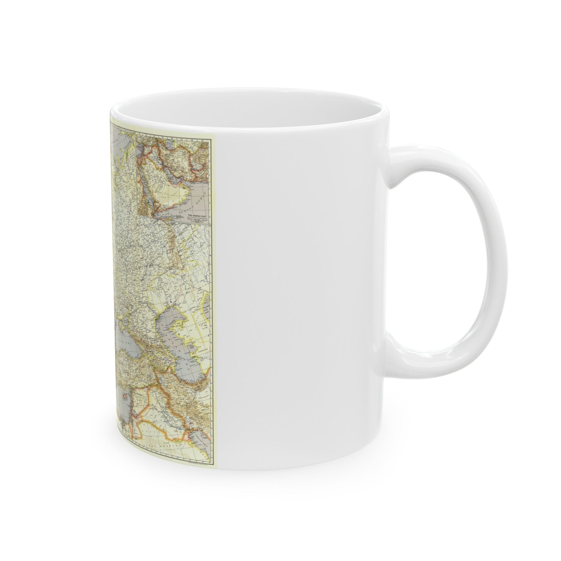 Europe and the Near East (1940) (Map) White Coffee Mug-The Sticker Space