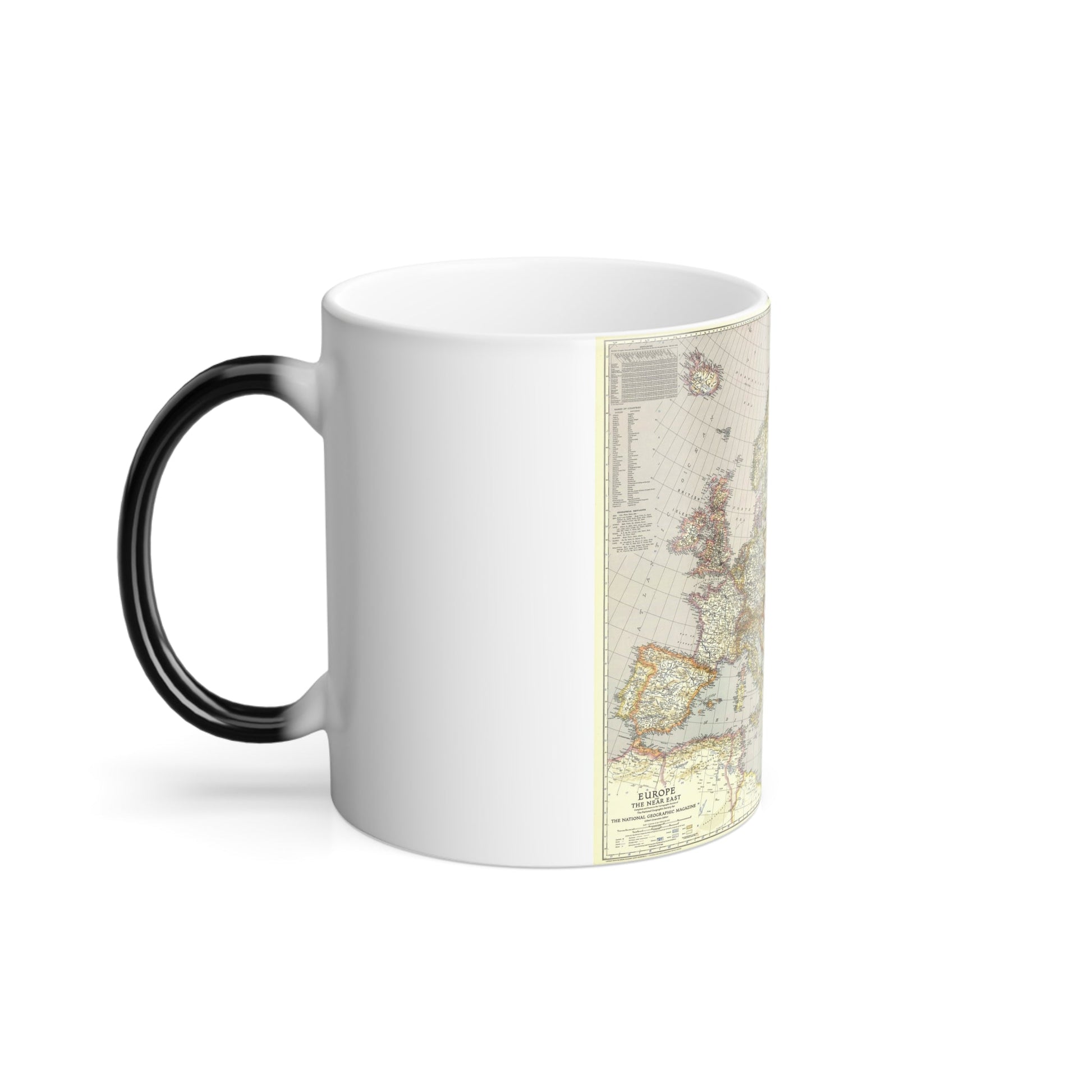 Europe and the Near East (1943) (Map) Color Changing Mug 11oz-11oz-The Sticker Space