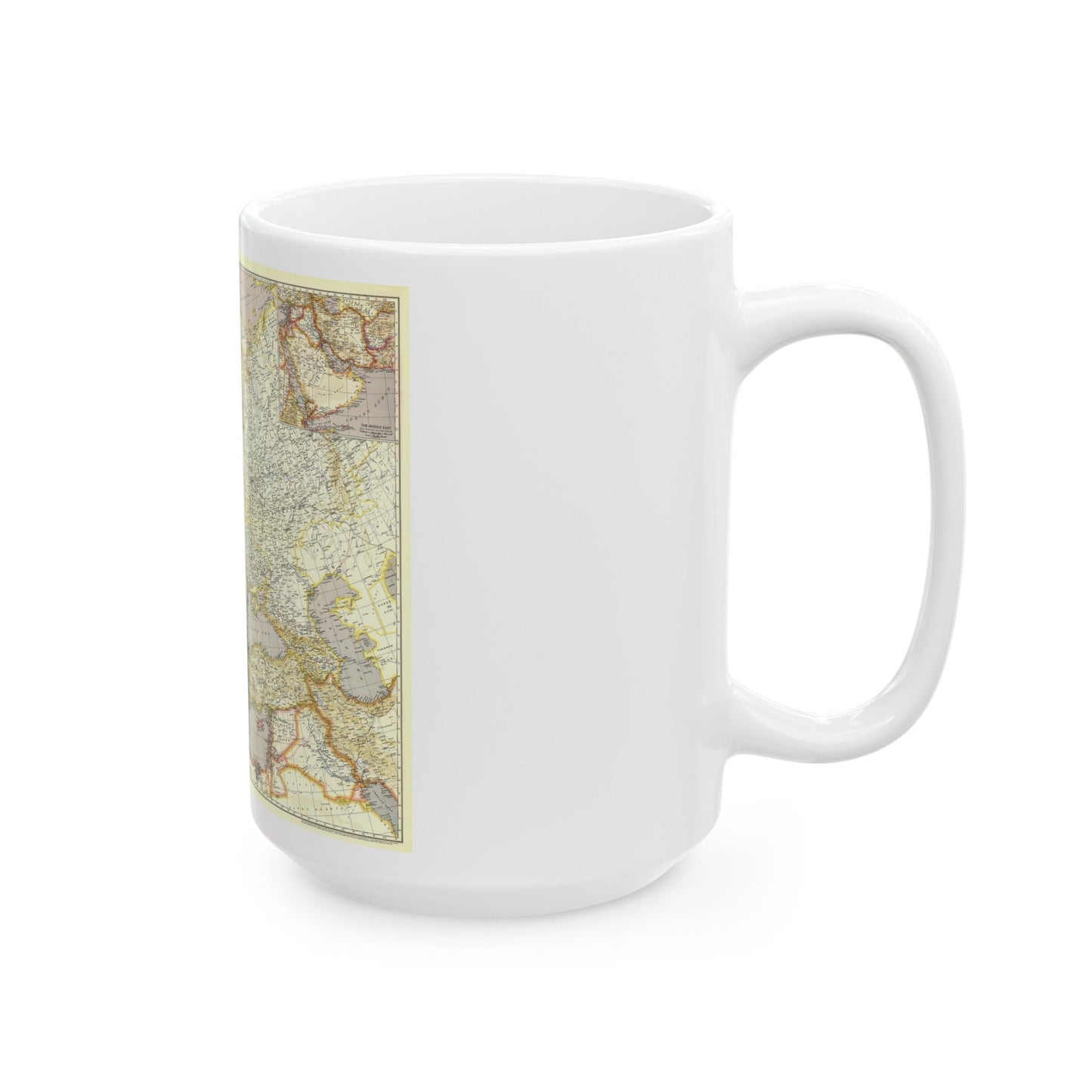 Europe and the Near East (1943) (Map) White Coffee Mug-The Sticker Space