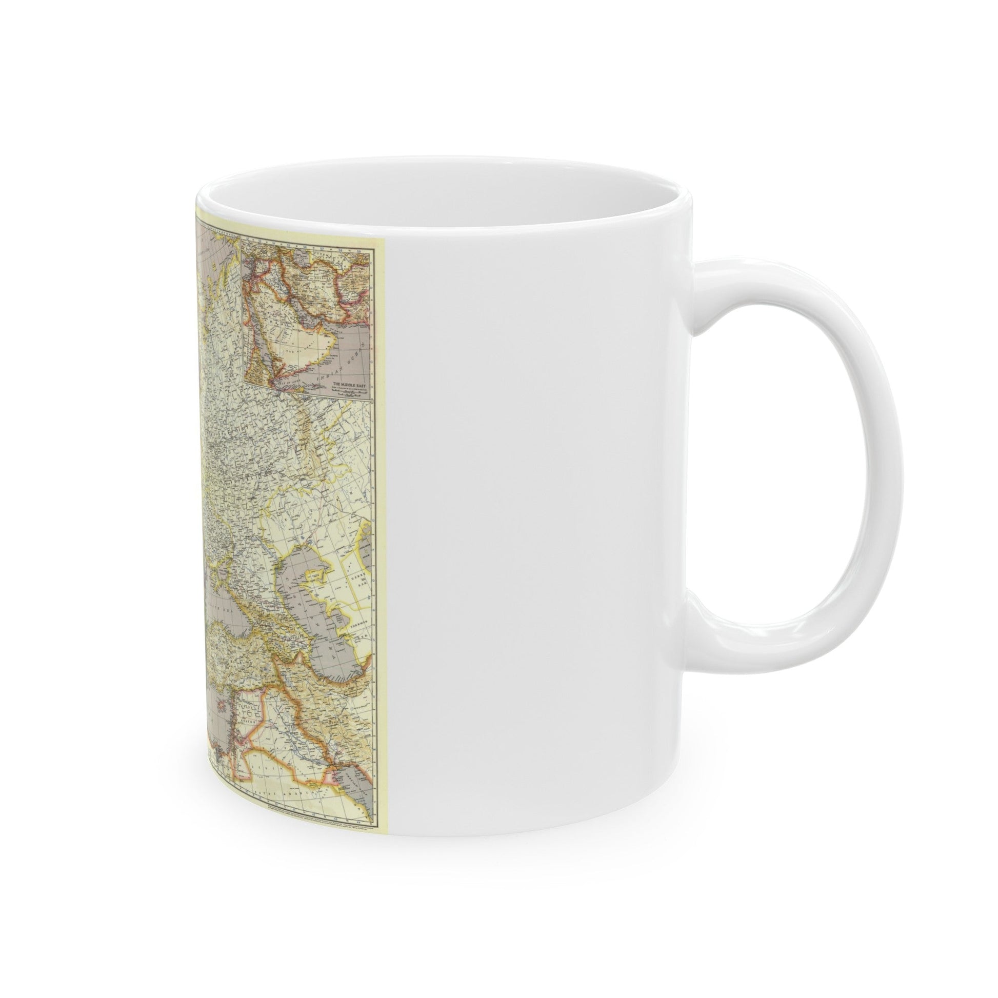 Europe and the Near East (1943) (Map) White Coffee Mug-The Sticker Space