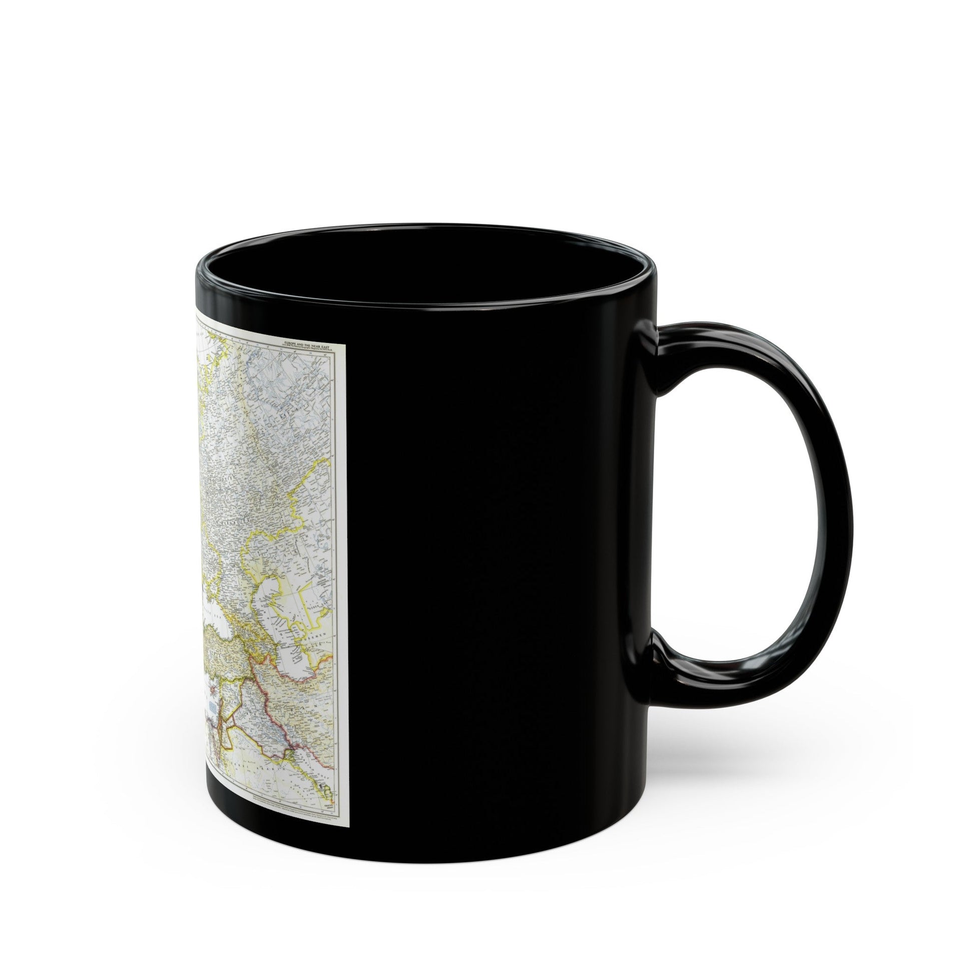 Europe and the Near East (1949) (Map) Black Coffee Mug-The Sticker Space