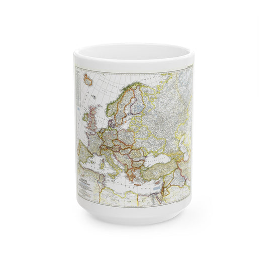 Europe and the Near East (1949) (Map) White Coffee Mug-15oz-The Sticker Space