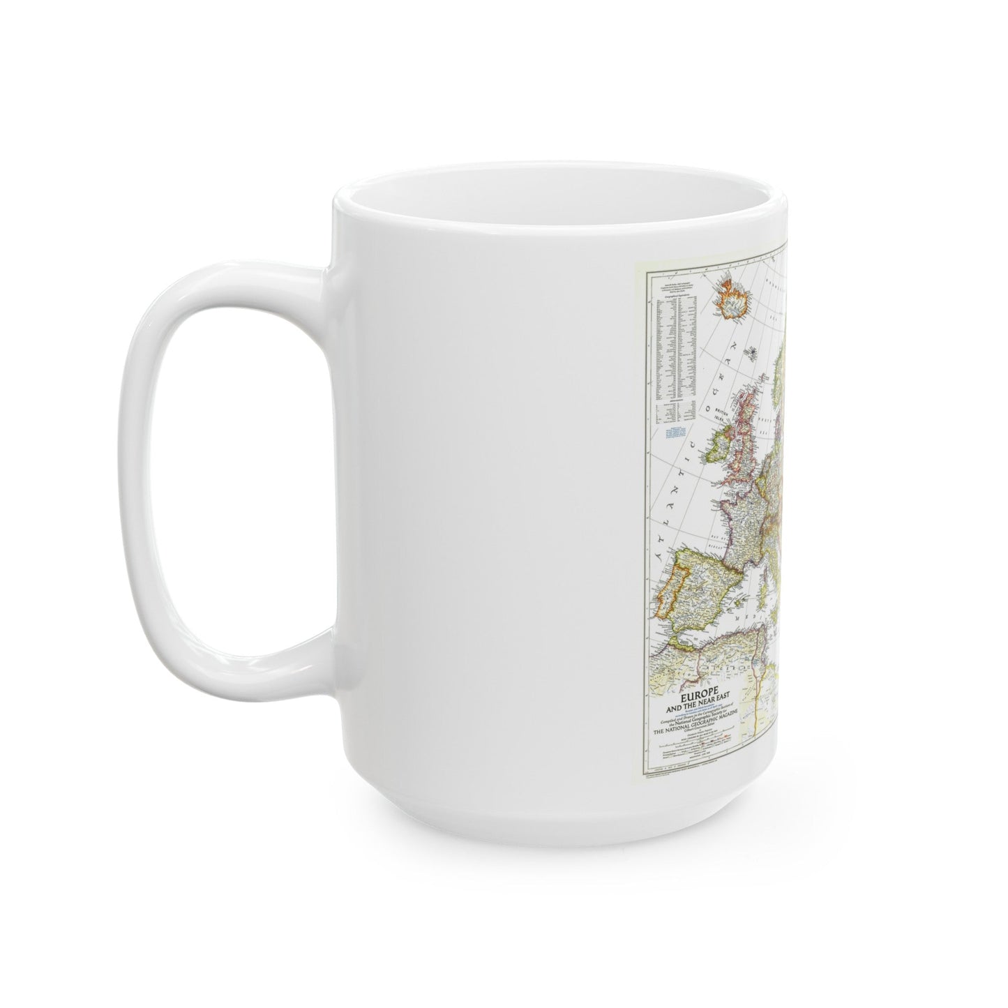 Europe and the Near East (1949) (Map) White Coffee Mug-The Sticker Space