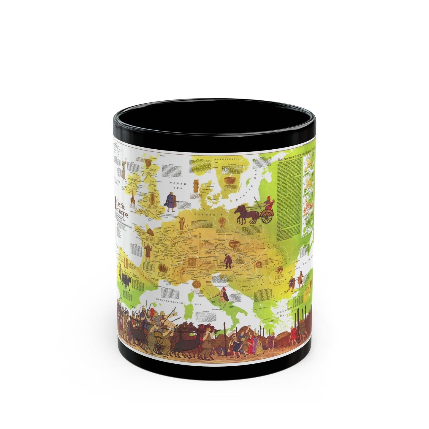 Europe - Celtic (1977) (Map) Black Coffee Mug-11oz-The Sticker Space