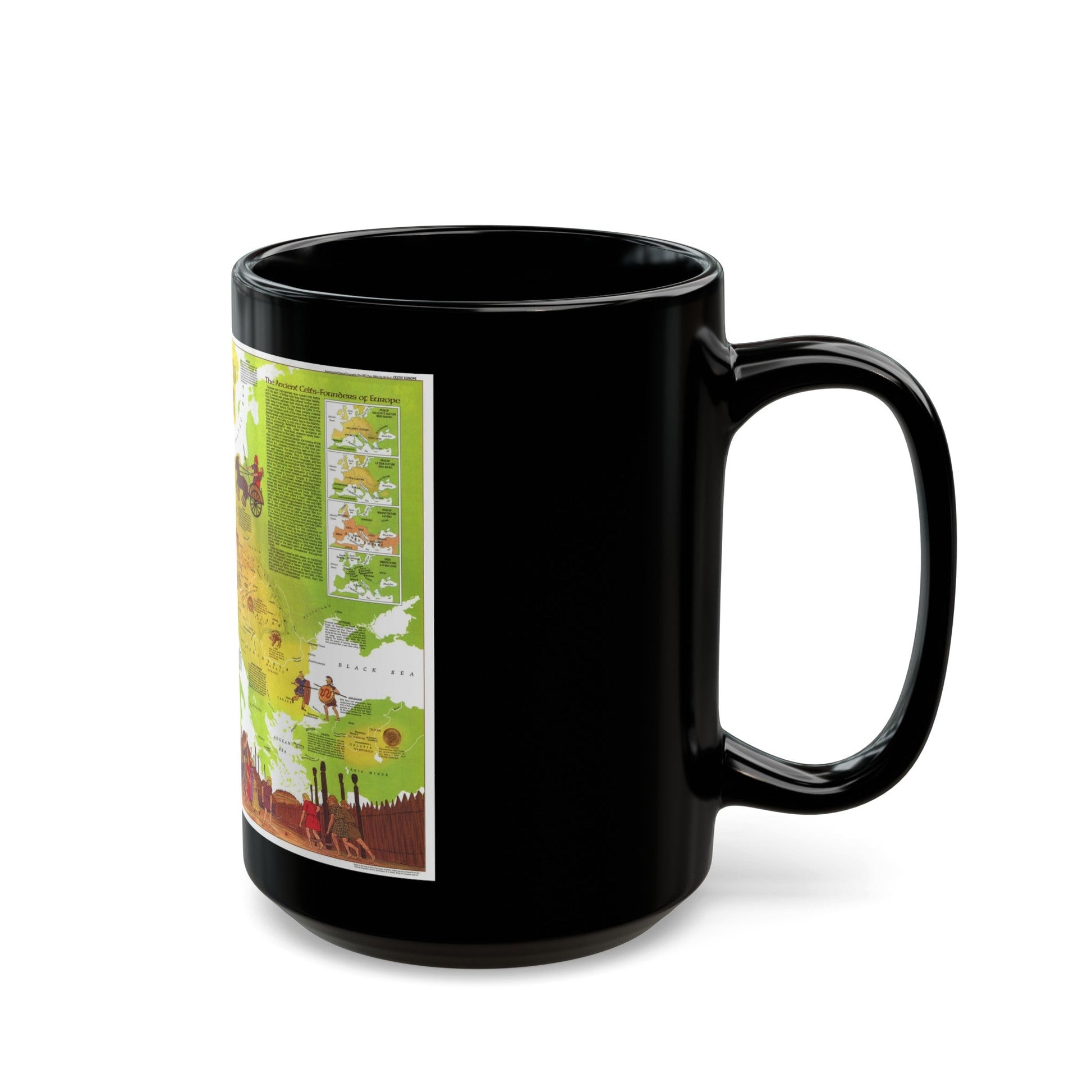 Europe - Celtic (1977) (Map) Black Coffee Mug-The Sticker Space